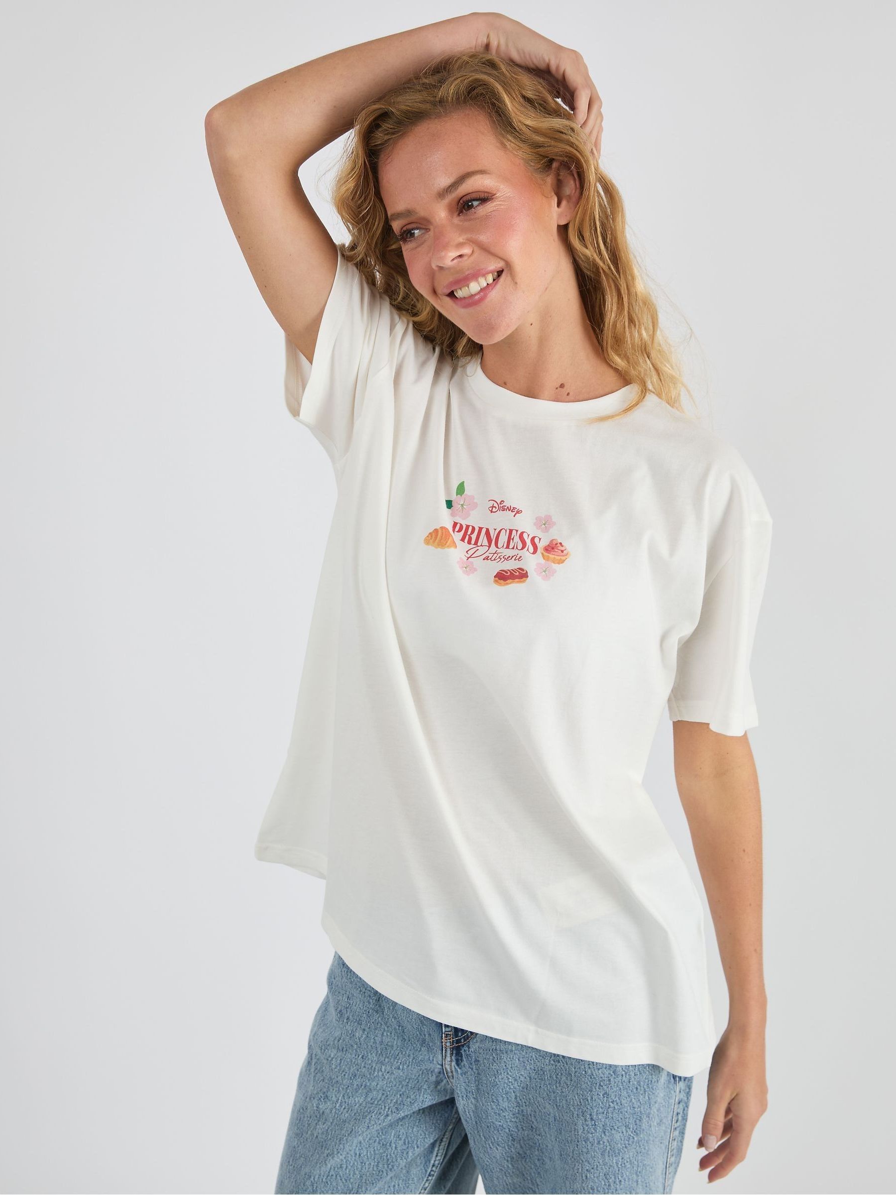 Buy Skinnydip White Disney Princess Patisserie T-Shirt from Next USA