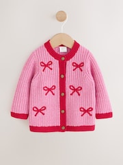 Pink and Red My First Christmas Baby Cardigan (0-18mths) - Image 4 of 10