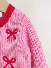 Pink and Red My First Christmas Baby Cardigan (0-18mths) - Image 6 of 10