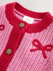 Pink and Red My First Christmas Baby Cardigan (0-18mths) - Image 7 of 10