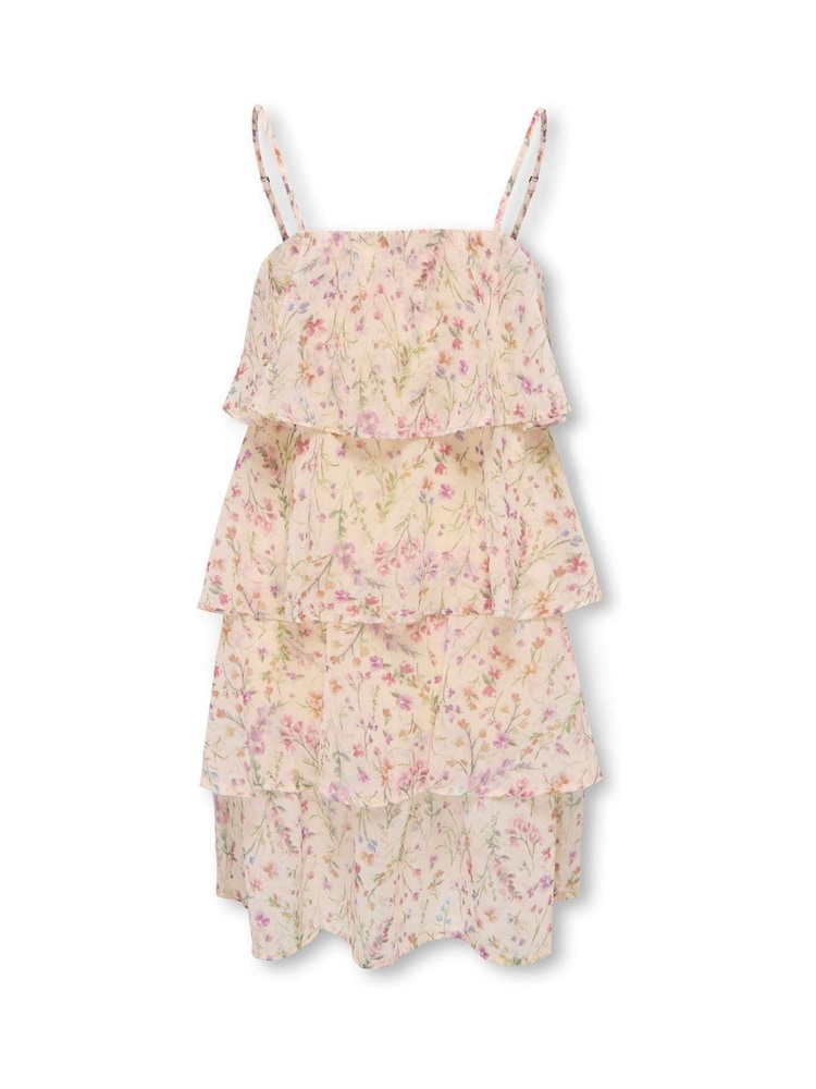 ONLY KIDS Cream Floral Layered Summer Dress - Image 1 of 3 ONLY KIDS Cream Floral Layered Summer Dress - Image 1 of 3