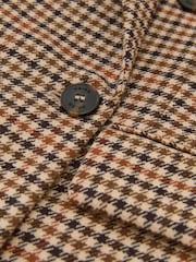 Reiss Neutral Check Willow Tall Wool Houndstooth-Check Double-Breasted Blazer - Image 7 of 8