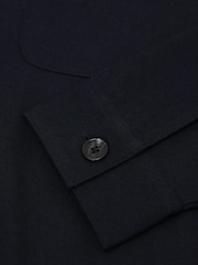 Reiss Navy Penge Brushed Twin-Pocket Overshirt with Wool - Image 8 of 8