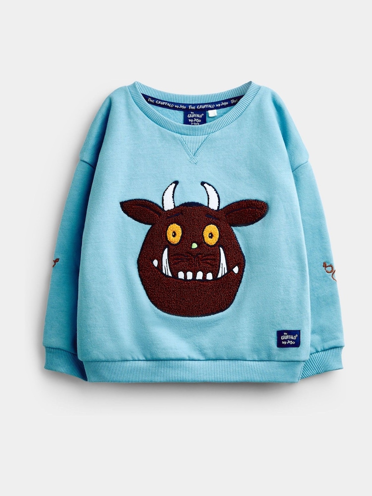 JoJo Maman Bébé The Gruffalo Blue 2-Piece Sweat & Jogger Set - Image 2 of 8 JoJo Maman Bébé The Gruffalo Blue 2-Piece Sweat & Jogger Set - Image 2 of 8
