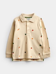 JoJo Maman Bébé Green & Natural Highland Cow 2-Pack Polo Shirts - Image 2 of 9