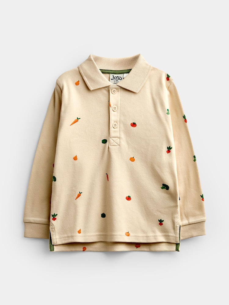 JoJo Maman Bébé Green & Natural Highland Cow 2-Pack Polo Shirts - Image 2 of 9 JoJo Maman Bébé Green & Natural Highland Cow 2-Pack Polo Shirts - Image 2 of 9