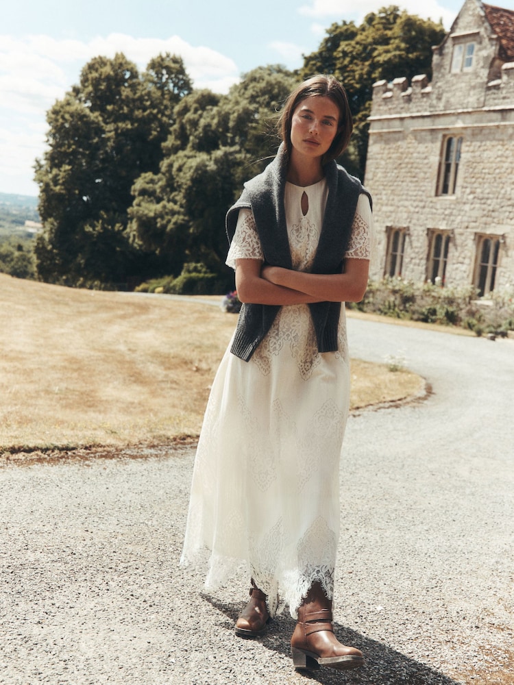 Laura Ashley Lace Midi Dress - Image 2 of 6 Laura Ashley Lace Midi Dress - Image 2 of 6