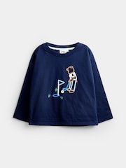JoJo Maman Bébé Navy Blue Golf Embroidered Top - Image 1 of 4