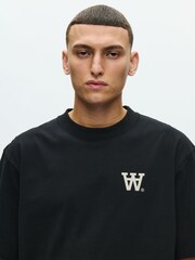 Schwarz - Double A by W.W. Liam Fence Print T-Shirt - Bild 4 von 5