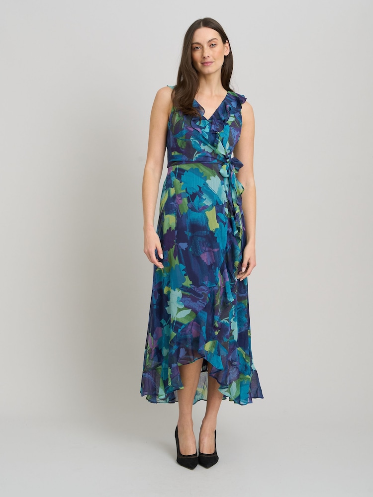 Φόρεμα Gina Bacconi Marlee με βολάν, πλαϊνό δέσιμο και στάμπα - Εικόνα 1 από 8 Φόρεμα Gina Bacconi Marlee με βολάν, πλαϊνό δέσιμο και στάμπα - Εικόνα 1 από 8