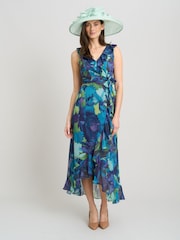 Φόρεμα Gina Bacconi Marlee με βολάν, πλαϊνό δέσιμο και στάμπα - Εικόνα 5 από 8