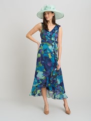 Φόρεμα Gina Bacconi Marlee με βολάν, πλαϊνό δέσιμο και στάμπα - Εικόνα 6 από 8