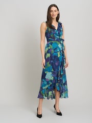 Φόρεμα Gina Bacconi Marlee με βολάν, πλαϊνό δέσιμο και στάμπα - Εικόνα 7 από 8