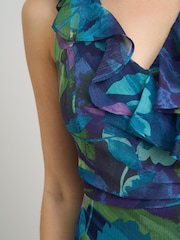 Φόρεμα Gina Bacconi Marlee με βολάν, πλαϊνό δέσιμο και στάμπα - Εικόνα 8 από 8