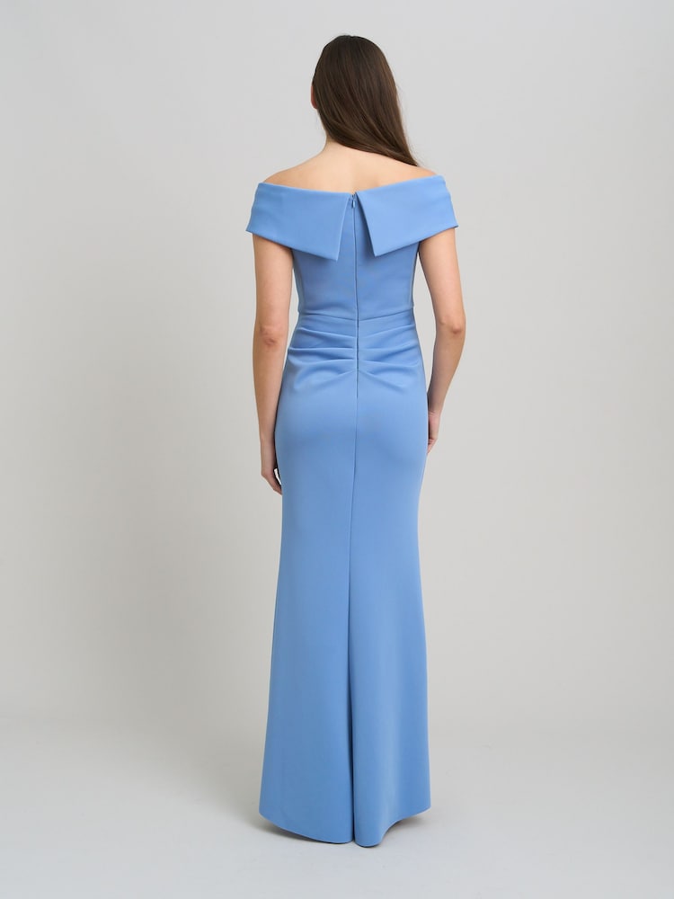 Gina Bacconi Blue Victoria Maxi Dress With Side Ruching - Image 2 of 6