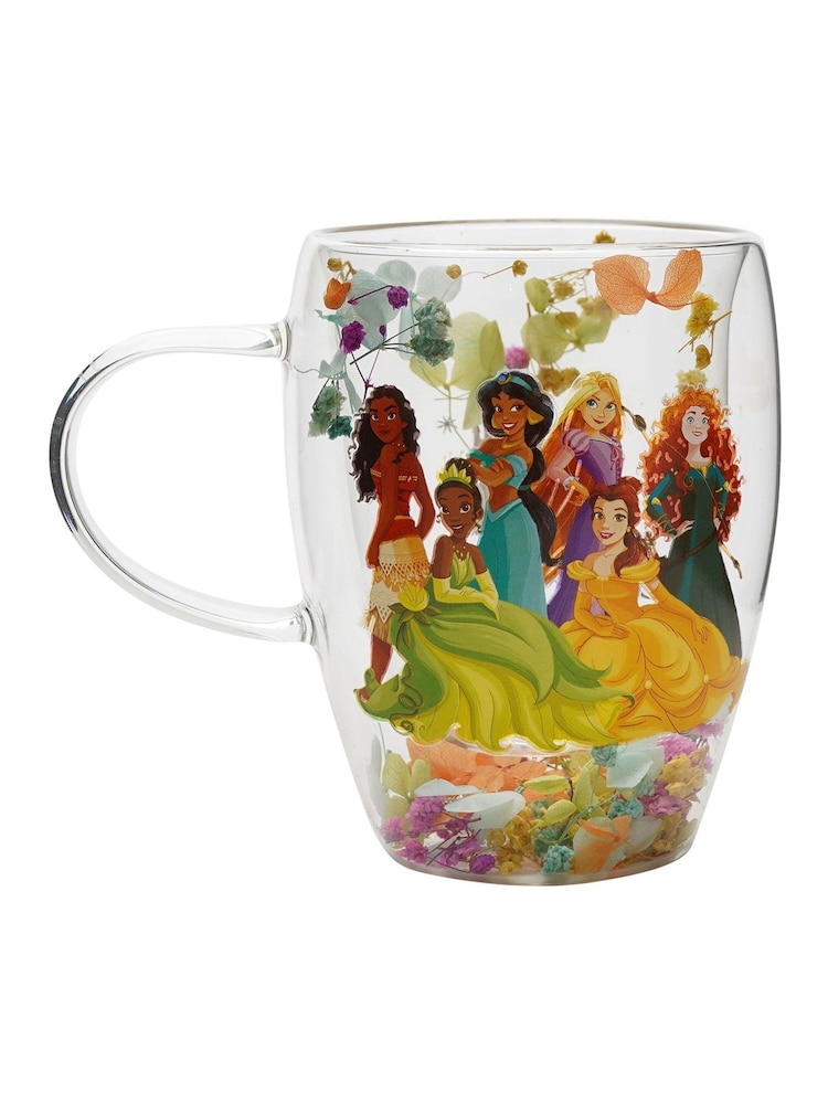 Disney Princess Multicoloured Floral Decorative Glass Mug - Image 2 of 5