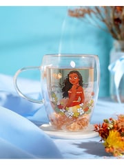 Disney Princess Orange Floral Decorative Moana Glass Mug - Image 1 of 5