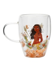 Disney Princess Orange Floral Decorative Moana Glass Mug - Image 2 of 5