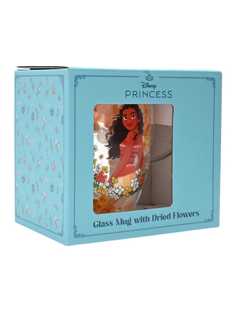 Disney Princess Orange Floral Decorative Moana Glass Mug - Image 4 of 4