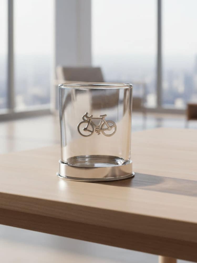 Personalised Cycling Icon Pewter Tumbler by Treat Republic - Image 2 of 4
