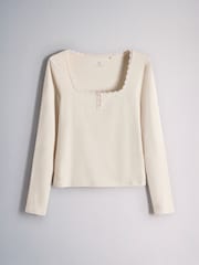 The Set 4 Pack Lace Henley Long Sleeve T-Shirts Burgundy Red - Image 3 of 7
