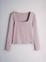 The Set 4 Pack Lace Henley Long Sleeve T-Shirts Burgundy Red - Image 5 of 7