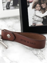Personalised Luxury Brown Leather Keyring by Treat Republic - Image 5 of 5