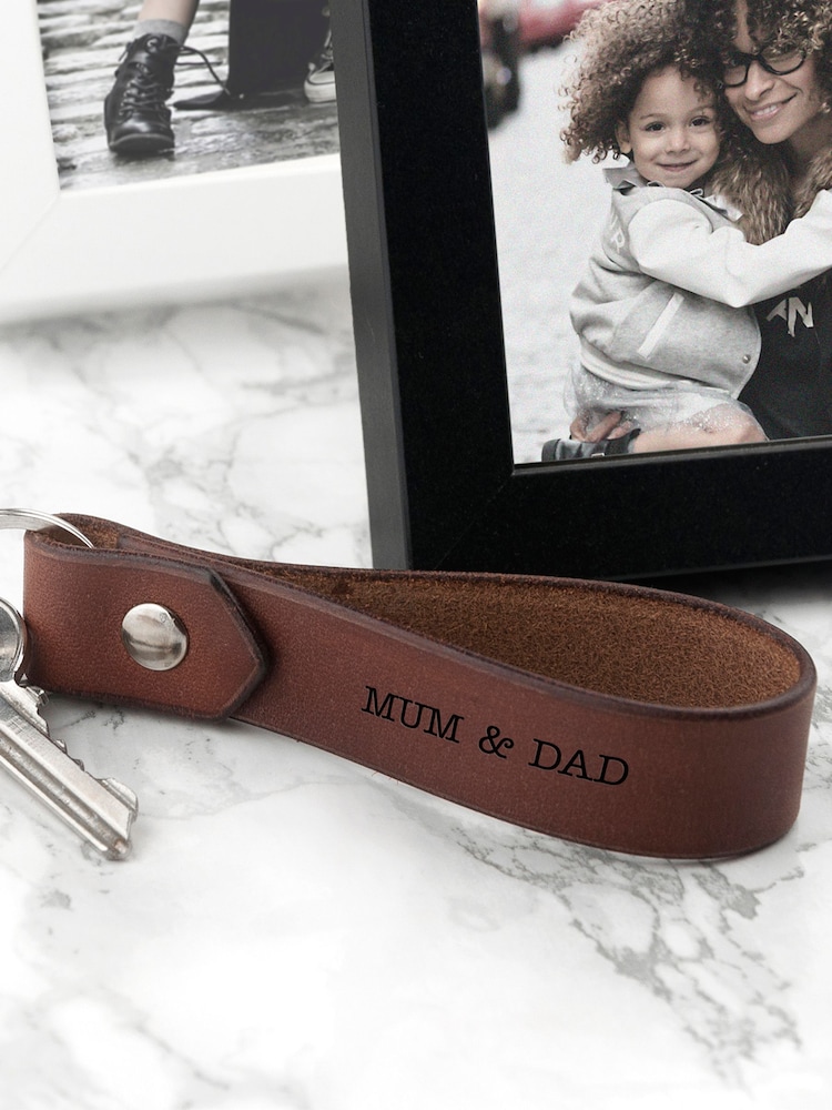Personalised Luxury Brown Leather Keyring by Treat Republic - Image 5 of 5