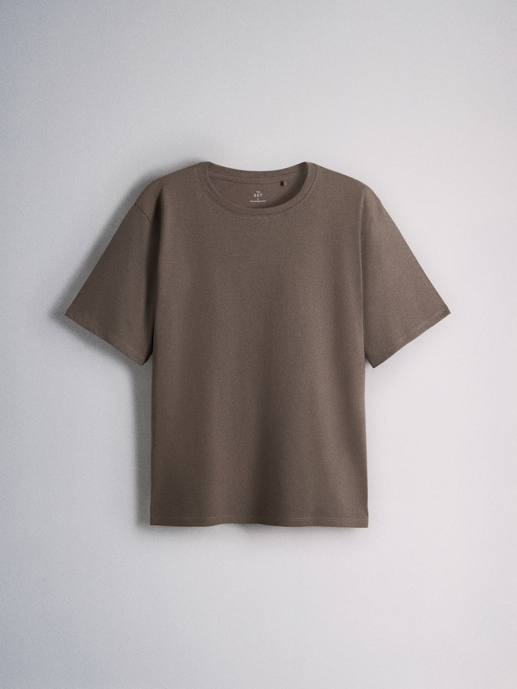 The Set 8 Pack Essential Lightweight T-Shirts Neutral/Black/Brown/Taupe/Cream/White - Image 2 of 11
