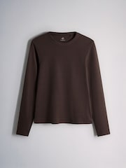 The Set 5 Pack Ribbed Long Sleeve T-Shirts Brown/Cream - Image 2 of 8