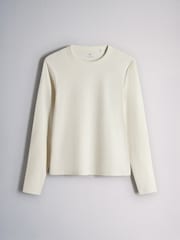 The Set 5 Pack Ribbed Long Sleeve T-Shirts Brown/Cream - Image 3 of 8