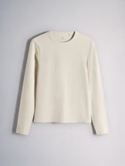 The Set 5 Pack Ribbed Long Sleeve T-Shirts Brown/Cream - Image 4 of 8