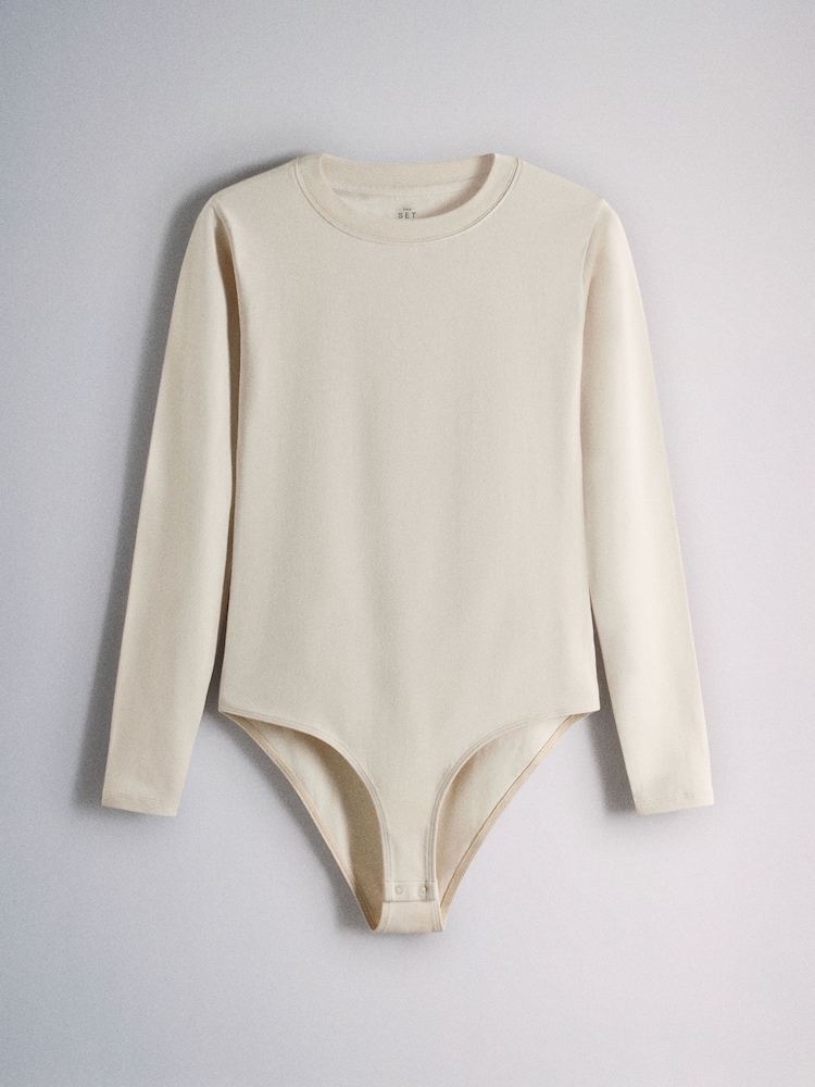 The Set 3 Pack Crew Neck Long Sleeve Bodysuits Brown/Purple/Neutral - Image 2 of 6