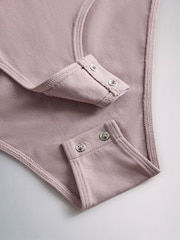 The Set 3 Pack Crew Neck Long Sleeve Bodysuits Brown/Purple/Neutral - Image 5 of 6