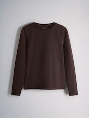 Brown/Pink/Purple/Cream/White - The Set 5 Pack Fitted Crew Neck Long Sleeve T-Shirts - Image 3 de 8