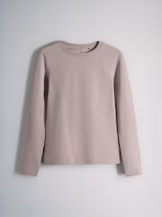 Brown/Pink/Purple/Cream/White - The Set 5 Pack Fitted Crew Neck Long Sleeve T-Shirts - Image 6 de 8