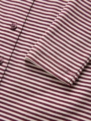 The Set Long Sleeve Button Through T-Shirts and Trousers Co-Ord Set Burgundy Red - Image 10 of 10