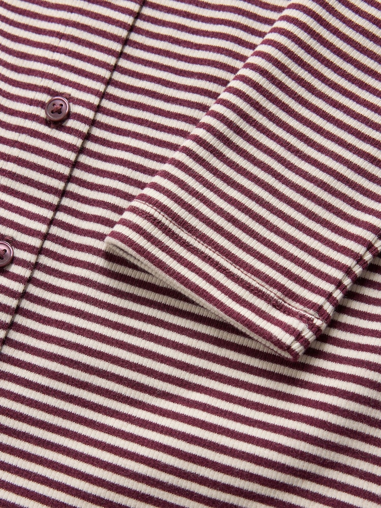 The Set Long Sleeve Button Through T-Shirts and Trousers Co-Ord Set Burgundy Red - Image 10 of 10 The Set Long Sleeve Button Through T-Shirts and Trousers Co-Ord Set Burgundy Red - Image 10 of 10