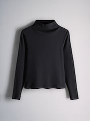 The Set 3 Pack Long Sleeve High Neck Ribbed T-Shirts Black/Ecru - Image 2 of 6