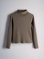The Set 3 Pack Long Sleeve High Neck Ribbed T-Shirts Black/Ecru - Image 3 of 6