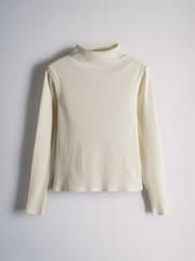 The Set 3 Pack Long Sleeve High Neck Ribbed T-Shirts Black/Ecru - Image 4 of 6