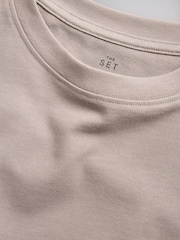The Set 3 Pack Lace Trim Heavyweight T-Shirts Brown/Cream/Taupe - Image 5 of 8