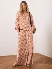 Mint Velvet Orange Geo Print Resort Shirt - Image 3 of 8