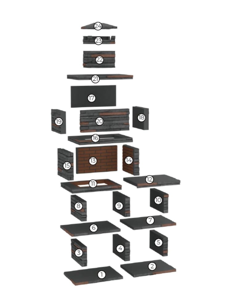 Callow Light Brown Londres Modern Masonry BBQ with Side Table - Image 2 of 5