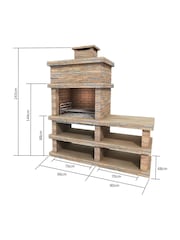 Callow Light Brown Londres Modern Masonry BBQ with Side Table - Image 3 of 5