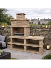 Callow Light Brown Londres Modern Masonry BBQ with Side Table - Image 4 of 5