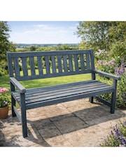 Promex Grey Johanna 2-Seater Wooden Garden Bench - Image 1 of 5