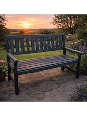 Promex Grey Johanna 2-Seater Wooden Garden Bench - Image 2 of 5