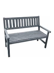 Promex Grey Johanna 2-Seater Wooden Garden Bench - Image 5 of 5