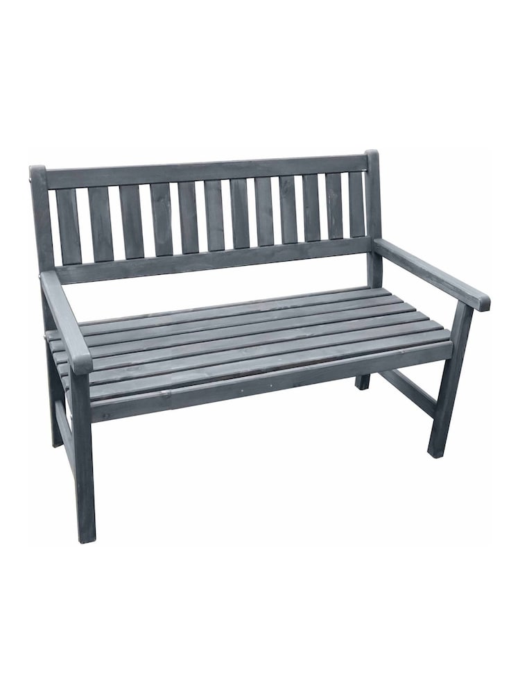 Promex Grey Johanna 2-Seater Wooden Garden Bench - Image 5 of 5